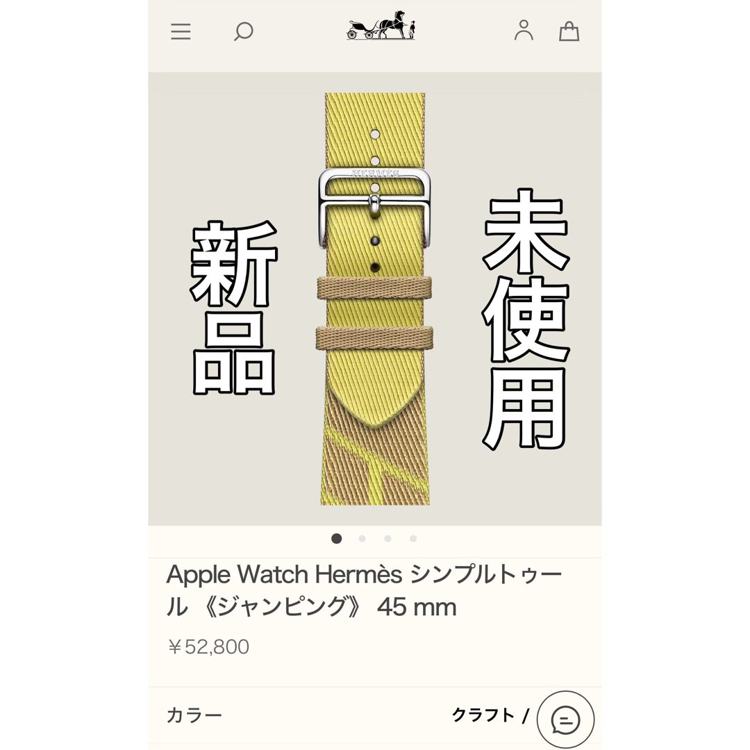 Apple Watch エルメス ジャンピング ライム/クラフト　45mm