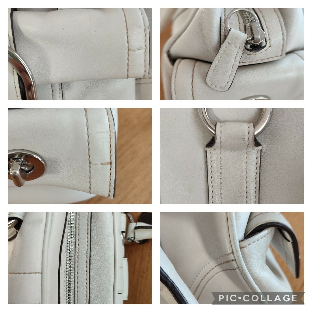 【COACH】コーチ ハンドバッグ オフホワイト 結婚式 パーテ 入学式 卒業式