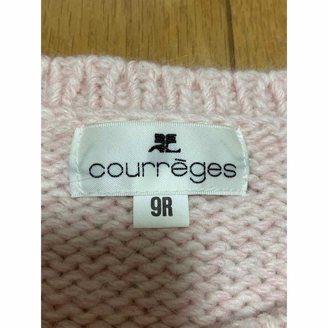 courreges ロゴ刺繍  ニット　アンゴラ　ピンク