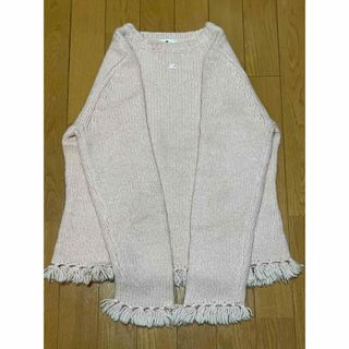 【3万円】courreges  アンゴラ　ロゴデザイン　ニット