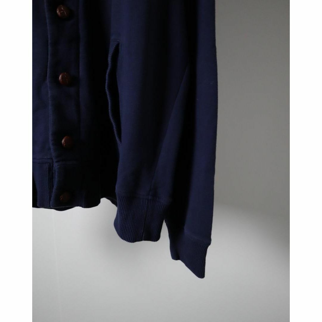 【フレッドペリー】刺繍ロゴ シャールカラー 胡桃釦 スウェット ブルゾン XL