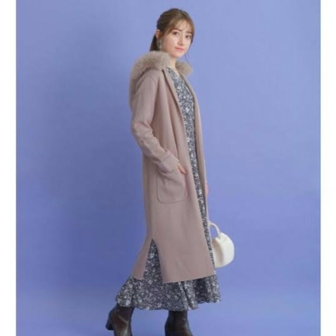 ファー付き コーディガン コート ロングコート