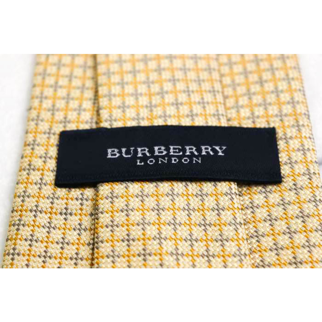 BURBERRY(バーバリー)のバーバリー ブランド ネクタイ ホースマーク チェック柄 シルク 日本製 メンズ イエロー BURBERRY メンズのファッション小物(ネクタイ)の商品写真