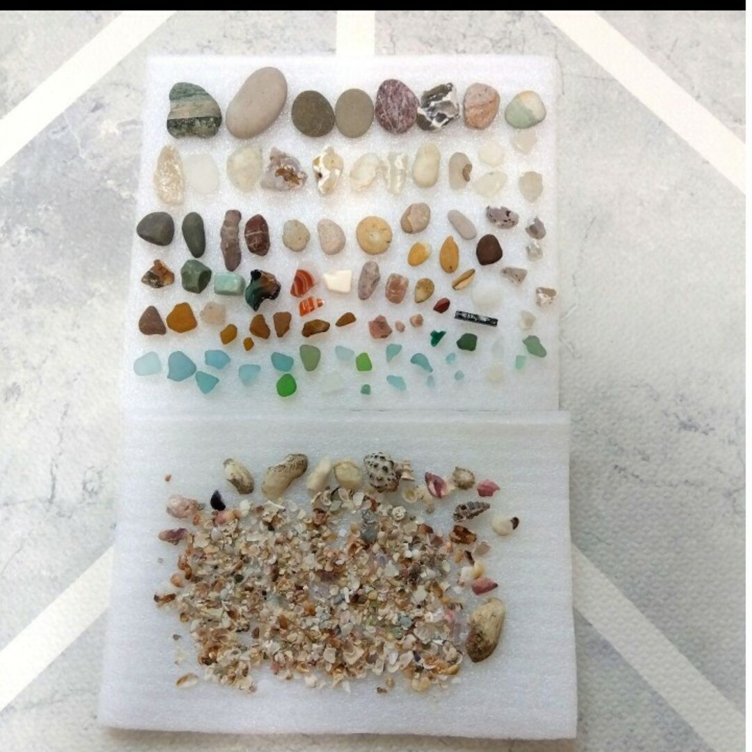 シーグラス 石 ハンドメイド 工作 自然 貝殻 カケラ 海 アート 素材 - 材料