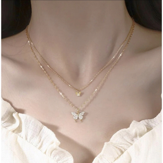 ♡ butterfly necklace ♡ gold ♡(ネックレス)