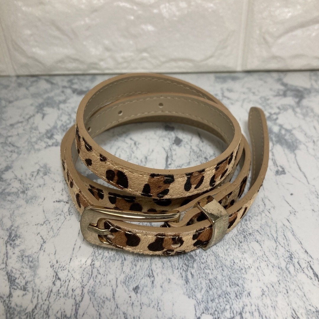 ZARA - ZARA レオパード柄 ベルト ハラコ 細ベルト 豹柄 ヒョウ ZARA - ZARA レオパード柄 ベルト ハラコ 細ベルト 豹柄 ヒョウ