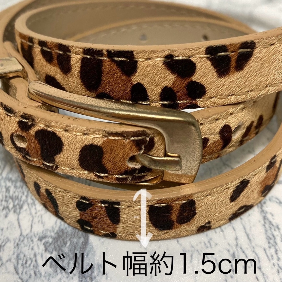 ZARA - ZARA レオパード柄 ベルト ハラコ 細ベルト 豹柄 ヒョウ ZARA - ZARA レオパード柄 ベルト ハラコ 細ベルト 豹柄 ヒョウ