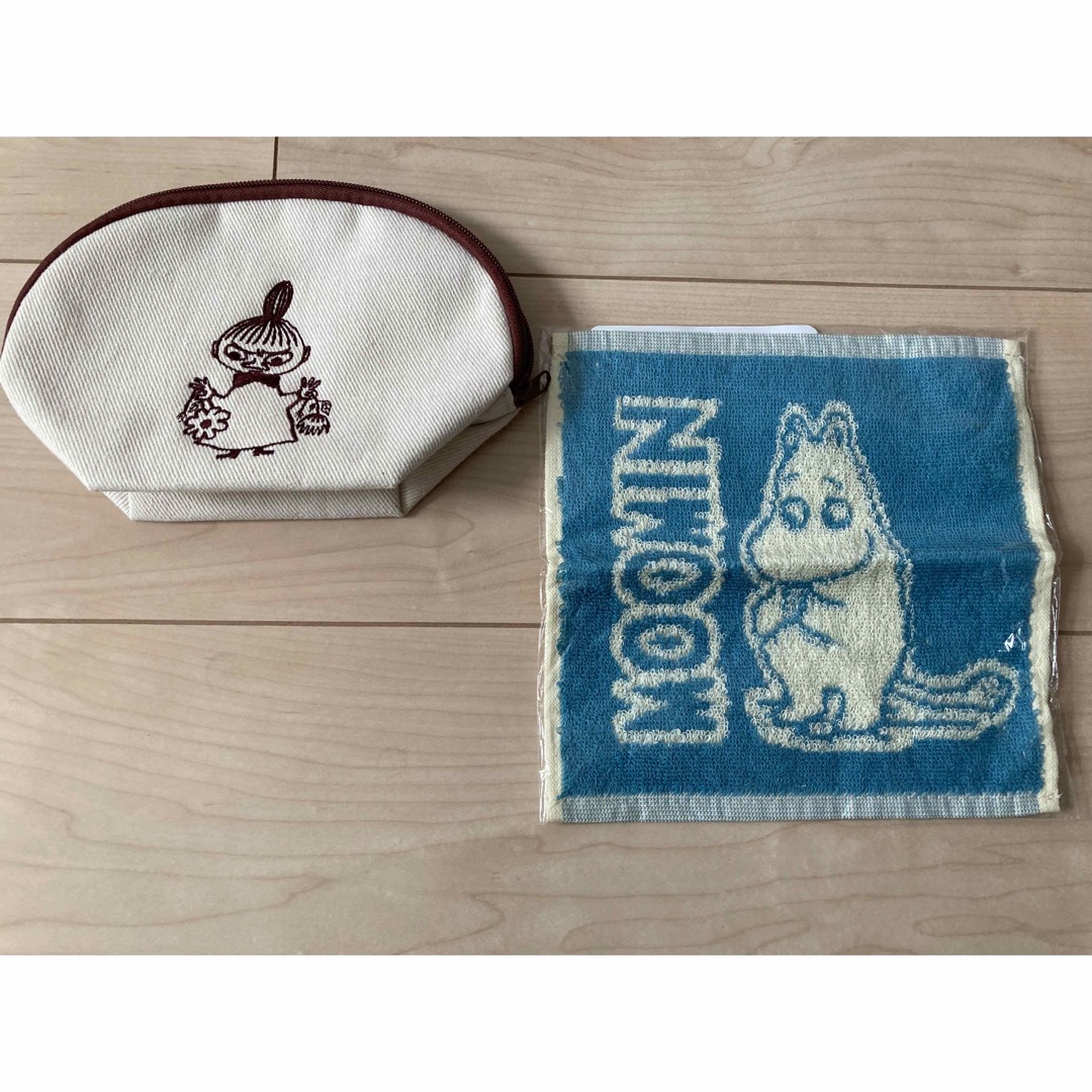 MOOMIN(ムーミン)のムーミン　ハンカチタオル、リトルミーポーチ エンタメ/ホビーのおもちゃ/ぬいぐるみ(キャラクターグッズ)の商品写真