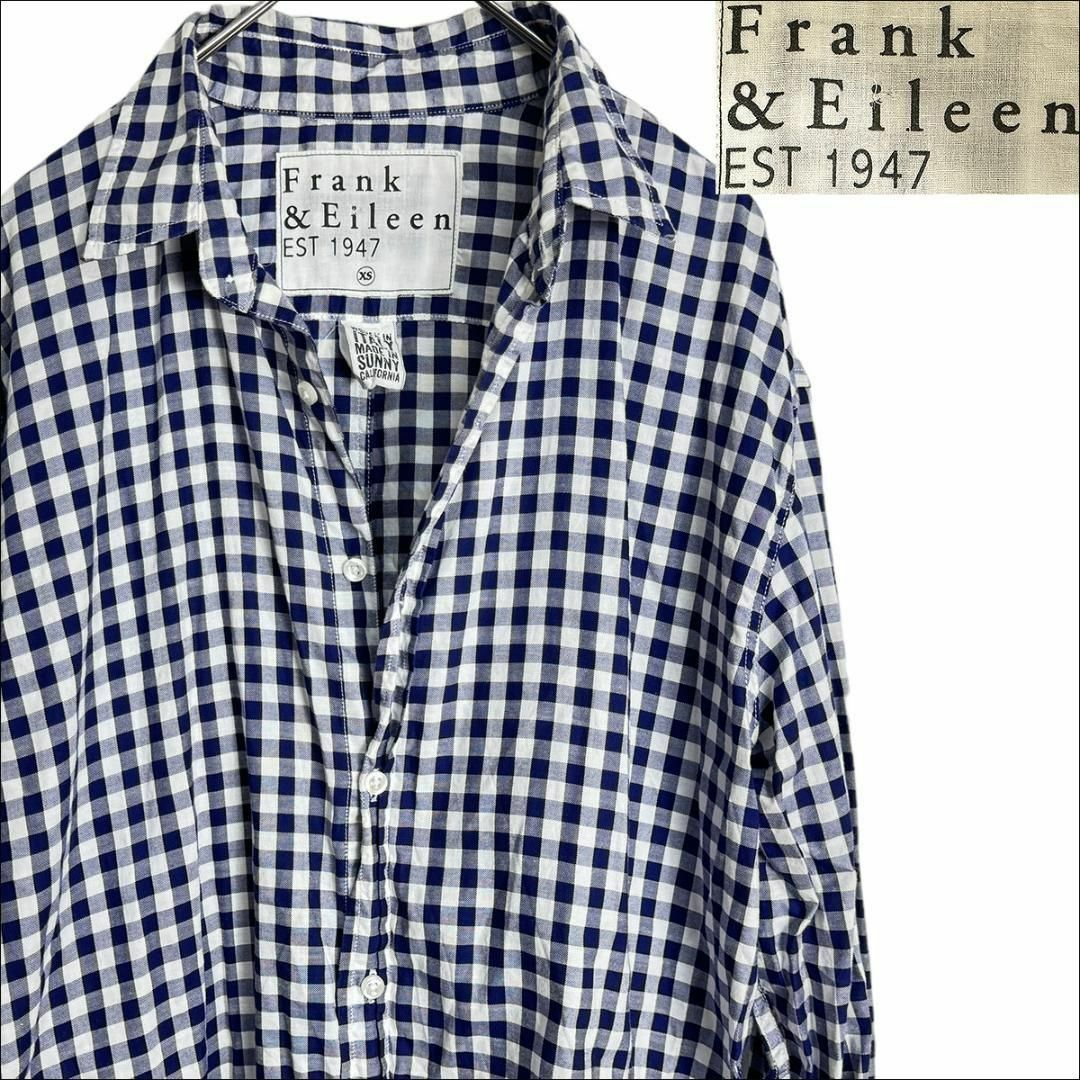 J7156美品 フランク&アイリーン PAULギンガムチェックシャツ 青系 XS | フリマアプリ ラクマ