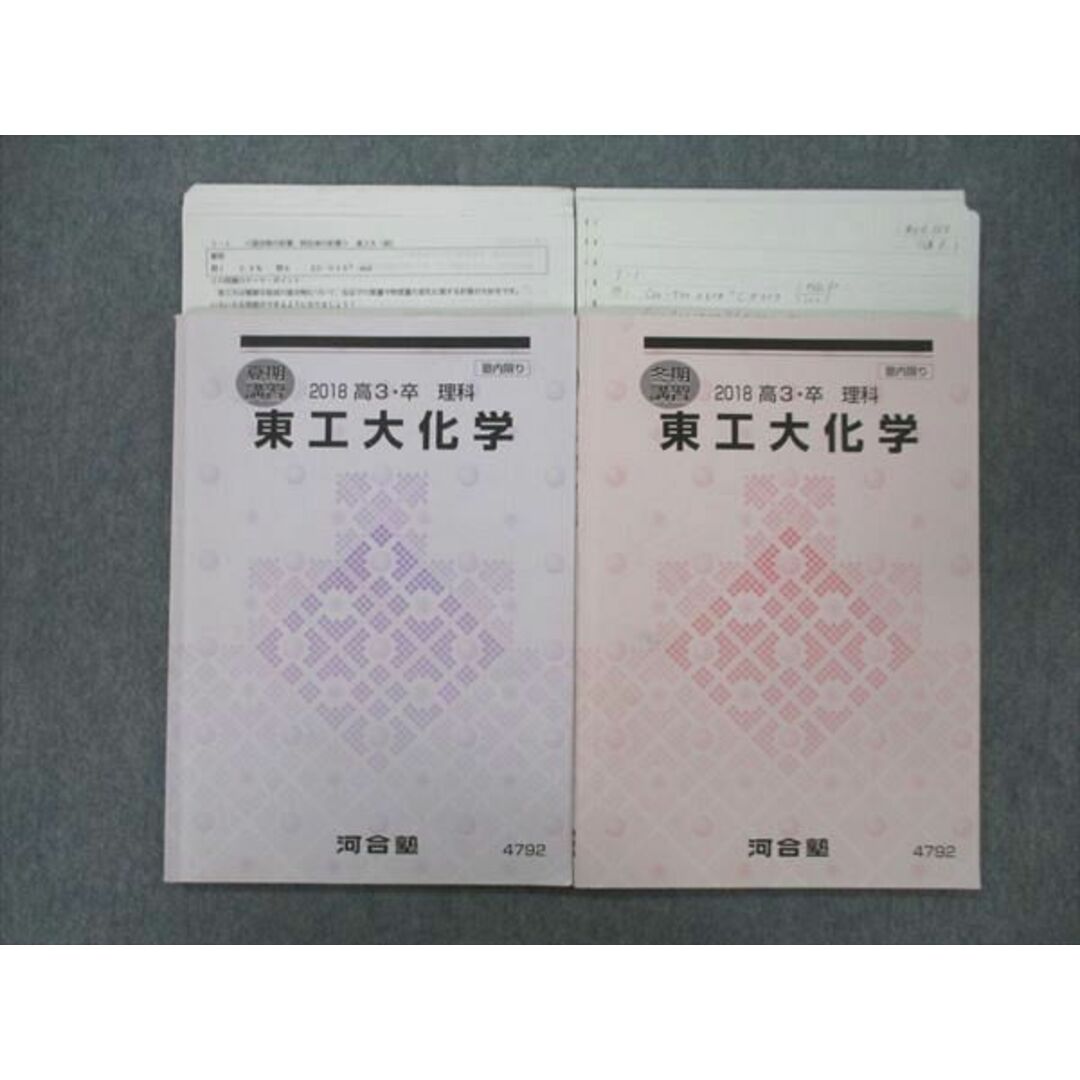 VK26-135 河合塾 東京工業大学 東工大化学 テキスト 2018 夏期/冬期 計2冊 18S0D