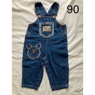 COTTON DREAM キッズ 古着 オーバーオール ロンパース 90(ロンパース)