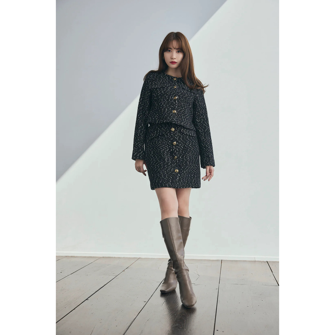 Her lip to(ハーリップトゥ)のHerlipto Mix Loop Tweed Dress レディースのワンピース(ミニワンピース)の商品写真