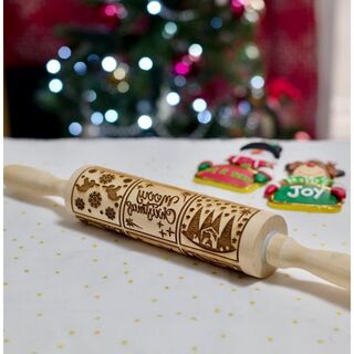 クリスマス　クッキーローラー めん棒(調理道具/製菓道具)