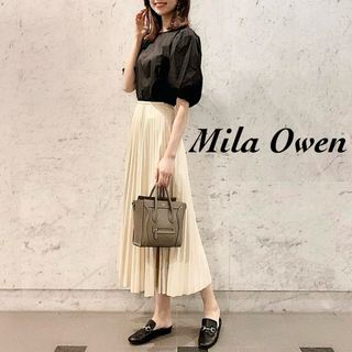 Mila Owen ミラオーウェン　フェイクレザープリーツマキシスカート　S