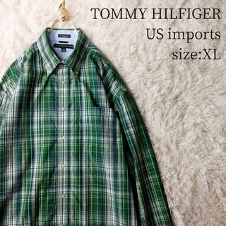 トミーヒルフィガー(TOMMY HILFIGER)のUS輸入古着 TOMMY HILFIGER 長袖BDシャツ チェック柄 XL(シャツ)