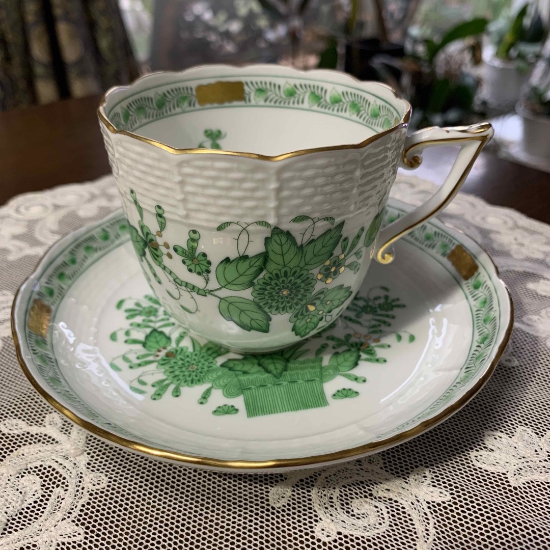 Herend - ヘレンドインドの華 ②コーヒーカップ&ソーサー(大きめ)の