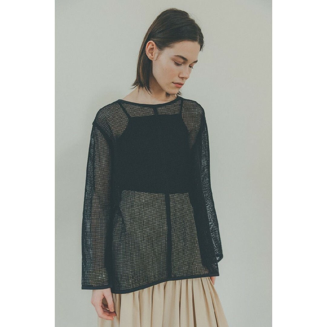 CLANE(クラネ)のクラネ  22SS 12105-1042 LOOSE MESH TOPS 黒 レディースのトップス(ニット/セーター)の商品写真