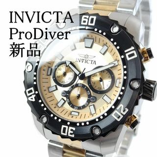 インビクタ(INVICTA)の黒/ゴールド新品メンズ腕時計インビクタ クロノグラフ クォーツ かっこいい(腕時計(アナログ))