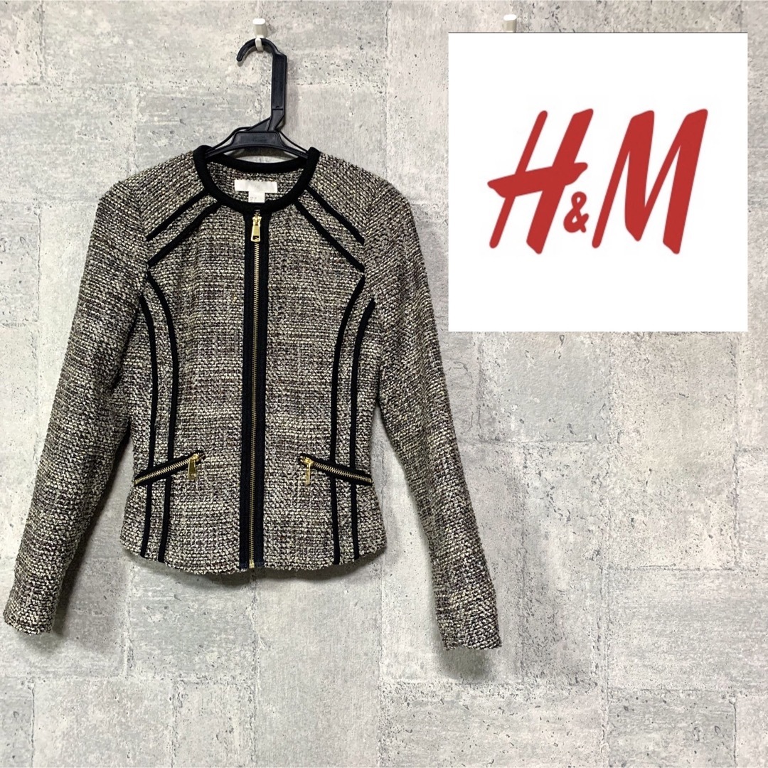 H&M(エイチアンドエム)のH&M  ツイードジャケット レディースのジャケット/アウター(ノーカラージャケット)の商品写真