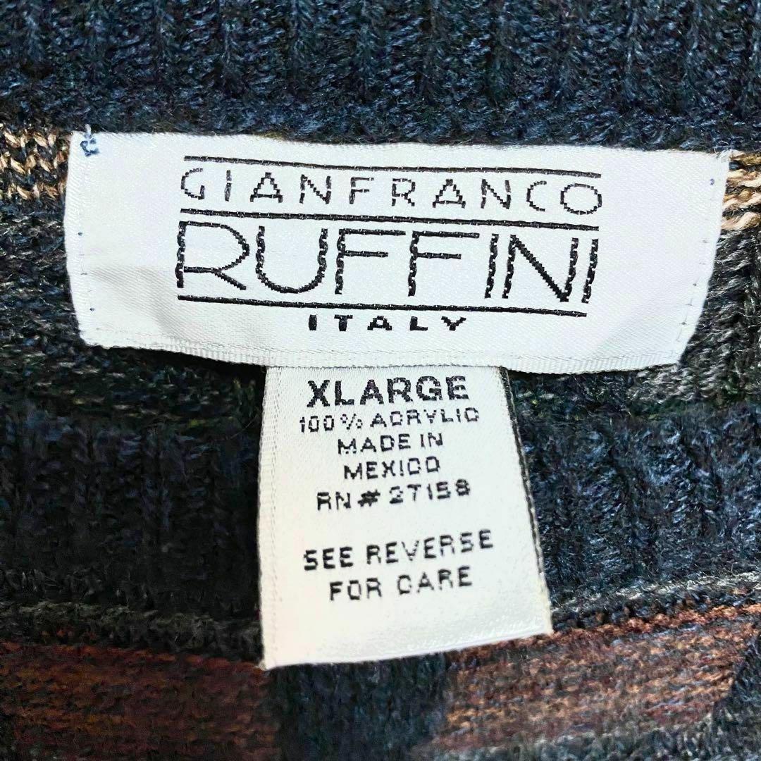 GIANFRANCO RUFFINI 総柄 アクリルニットセーター XLサイズ