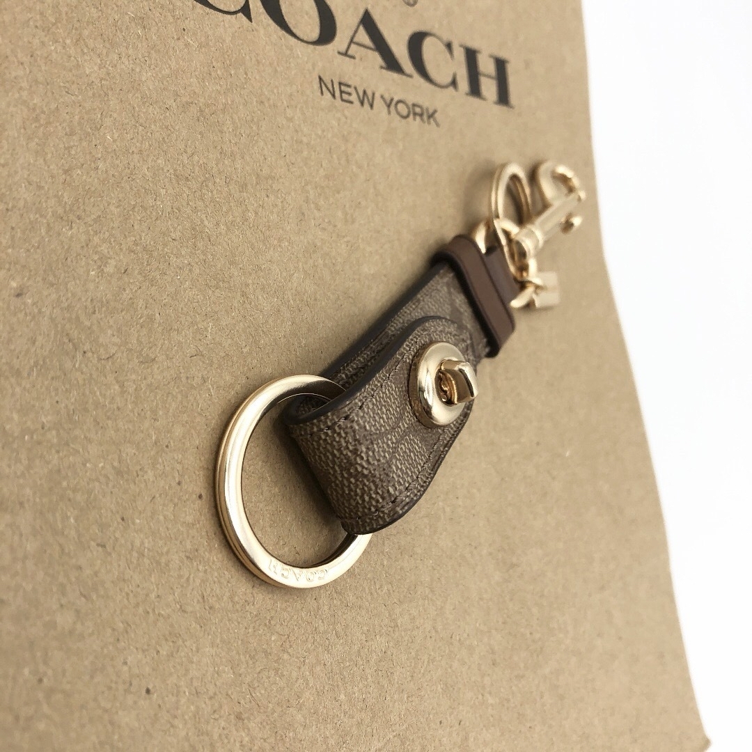 【新品】COACH コーチ　ターンロック　シグネチャー キーリング