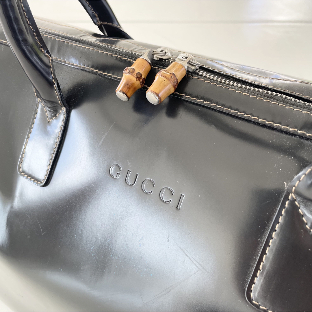 Gucci(グッチ)のGUCCI ビンテージ ボストンバック (黒) メンズのバッグ(ボストンバッグ)の商品写真