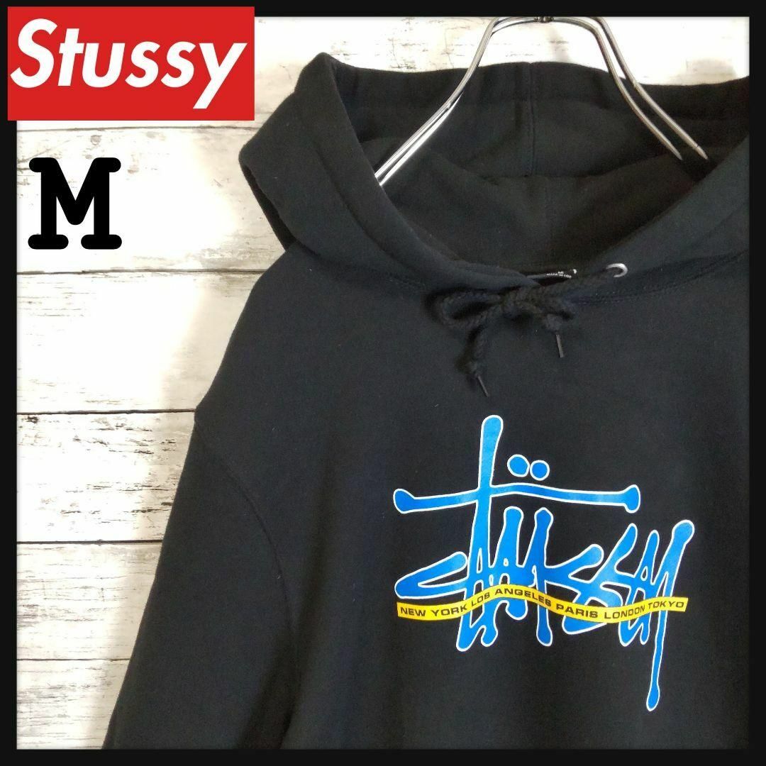 STUSSY - 美品【人気デザイン】ステューシー センターロゴパーカー