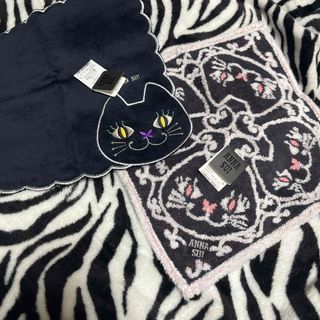 アナスイ(ANNA SUI)のANNA SUI アナスイ 新品 cat 猫 ねこ ネコ タオルハンカチ 2枚(ハンカチ)