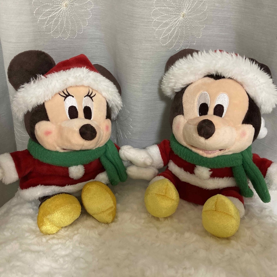 ミッキー&ミニー　ぬいぐるみ　クリスマス エンタメ/ホビーのおもちゃ/ぬいぐるみ(ぬいぐるみ)の商品写真
