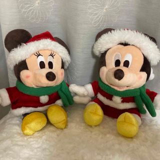 ミッキー&ミニー　ぬいぐるみ　クリスマス(ぬいぐるみ)