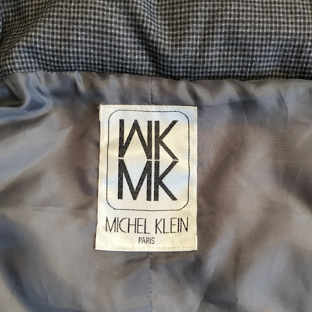 MK MICHEL KLEIN(エムケーミッシェルクラン)のMK　MICHEL KLEINミッシェルクラン　ダウンコート　グレー　チェック レディースのジャケット/アウター(ダウンコート)の商品写真