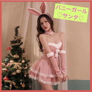 セクシーバニーガール サンタ コスプレ♡6点セット うさぎ クリスマス フリー(衣装)