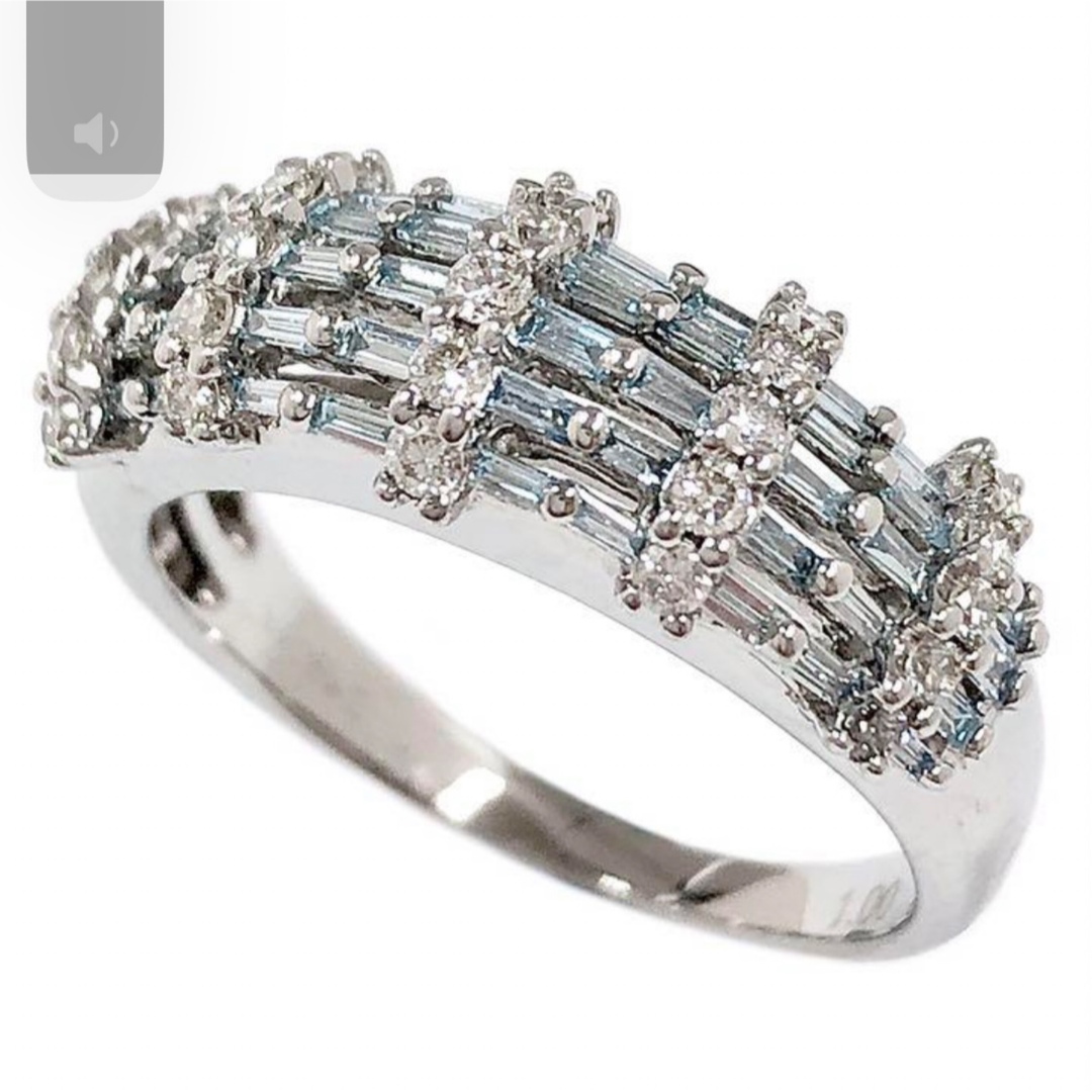 アイス ブルー ダイヤモンド 1.00ct K18WG ダイヤ リング 指輪の通販 ...