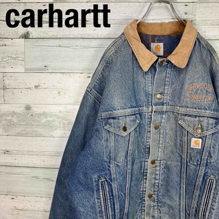 ☆Carhartt リメイクスウェット一点物ブラック/インディゴブルー　XXL