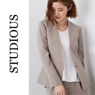 ステュディオス(STUDIOUS)のSTUDIOUS ダブルクロスカラーレスジャケット(ノーカラージャケット)