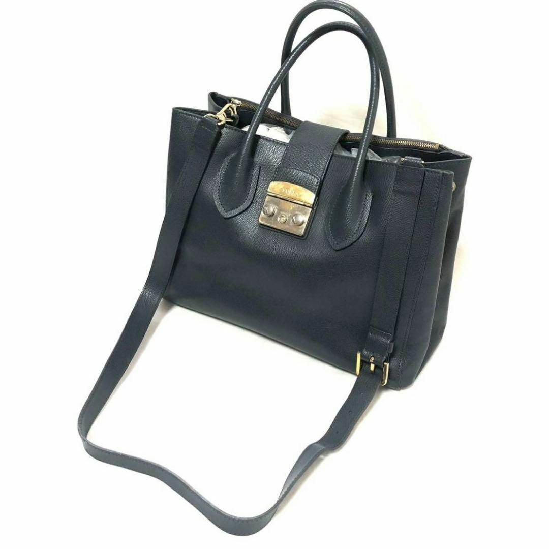 フルラ FURLA ショルダー　ビジネス　トートバッグ　グレー　本革レザー