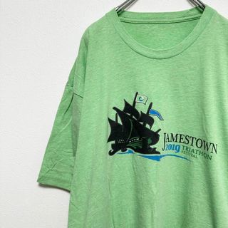 半袖Tシャツ　メンズ　XL ビッグサイズ　緑　グリーン　古着　USA(Tシャツ/カットソー(半袖/袖なし))