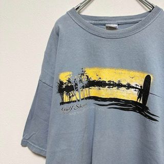 半袖Tシャツ　メンズ　XL ビッグサイズ　ブルーグレー　くすみ　サーファー(Tシャツ/カットソー(半袖/袖なし))