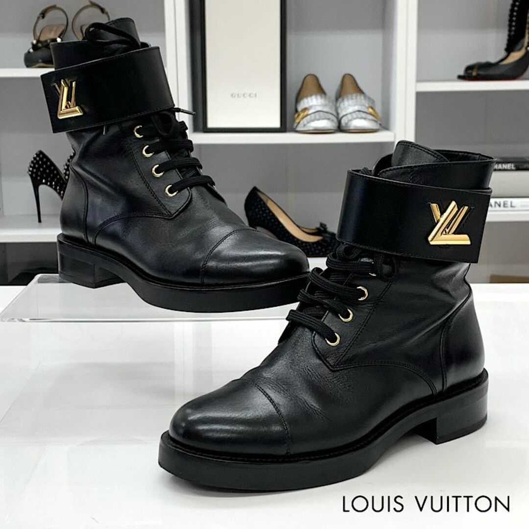 LOUIS VUITTON(ルイヴィトン)の6347 ヴィトン LV ワンダーランド・ライン レザー アンクルブーツ レディースの靴/シューズ(ブーツ)の商品写真