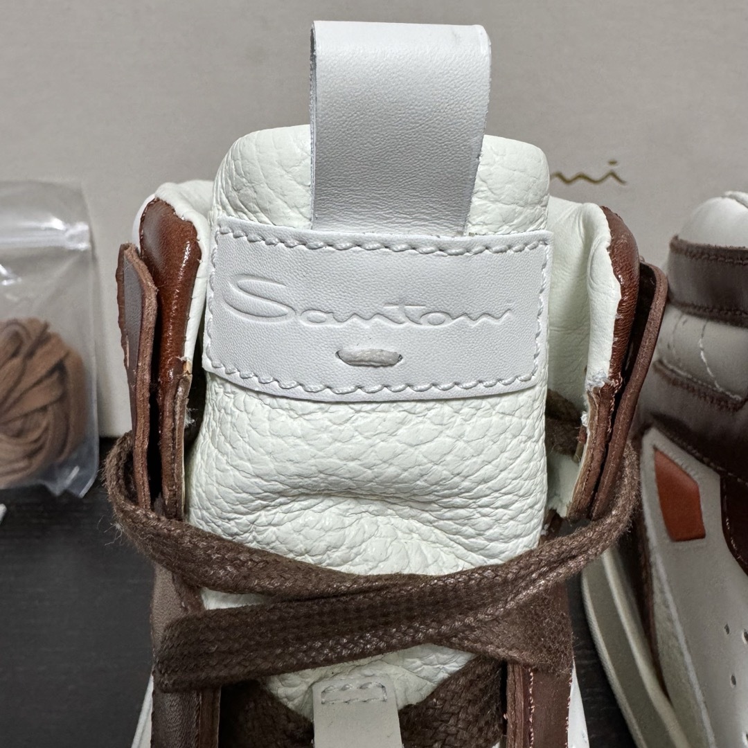 Santoni - 未使用!santoni ハイカットスニーカー!ホワイト Santoni - 未使用!santoni ハイカットスニーカー!ホワイト