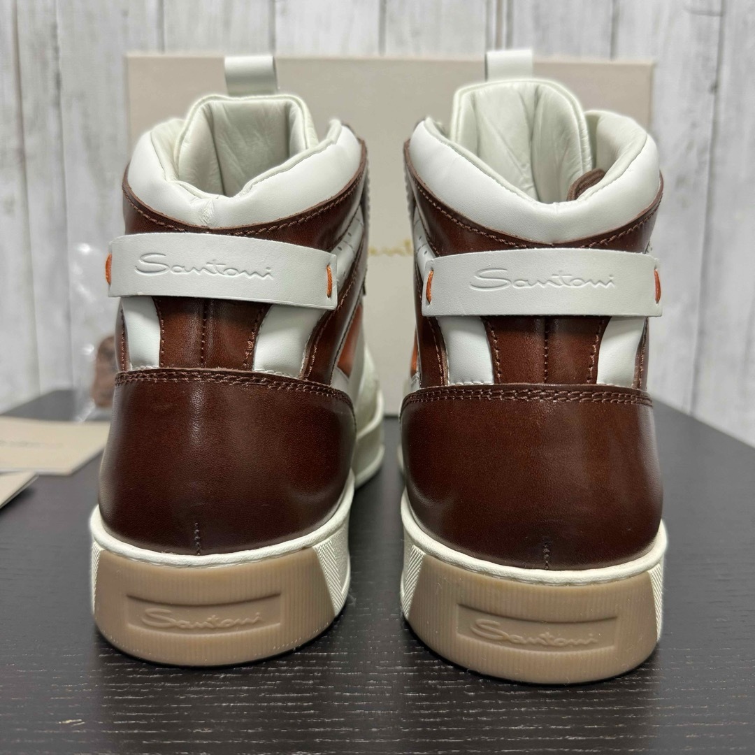 Santoni - 未使用!santoni ハイカットスニーカー!ホワイト Santoni - 未使用!santoni ハイカットスニーカー!ホワイト