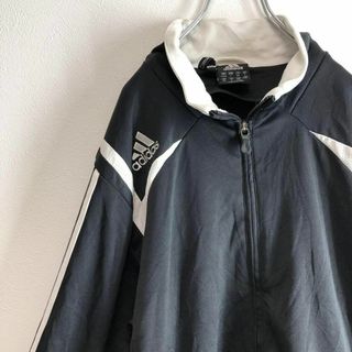 アディダス(adidas)のadidas アディダス　2XL トラックジャケット　ワンポイントロゴ　古着　黒(ジャージ)