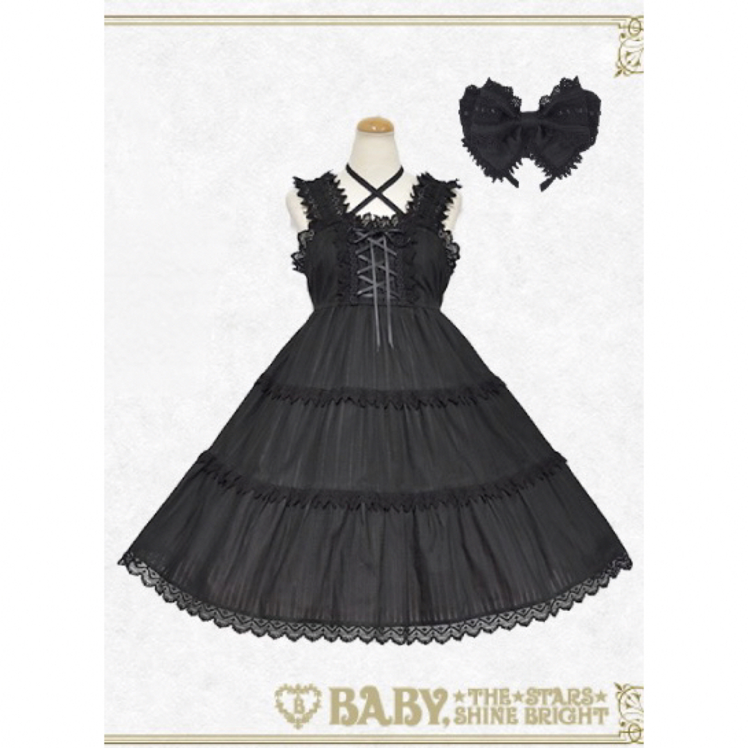 BABY,THE STARS SHINE BRIGHT(ベイビーザスターズシャインブライト)のbaby the stars shine bright ティアードジャンスカ レディースのワンピース(ひざ丈ワンピース)の商品写真