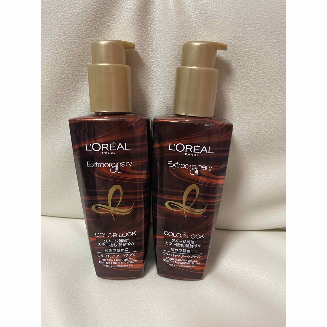 L'Oreal Paris(ロレアルパリ)のカラーロックヘアオイルダークブラウン　ヘアオイル　ロレアルパリ コスメ/美容のヘアケア/スタイリング(オイル/美容液)の商品写真