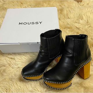 マウジー(moussy)のMOUSSY ウッドソールブーツ　Lサイズ(ブーツ)