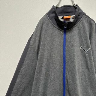 プーマ(PUMA)のプーマ　PUMA トラックジャケット　L グレー　メンズ　古着　ワンポイントロゴ(ジャージ)