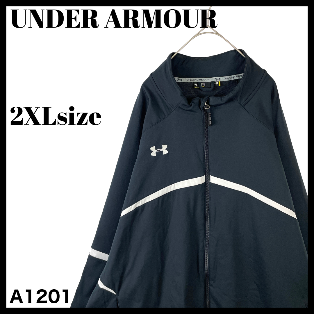 UNDER ARMOUR(アンダーアーマー)のアンダーアーマー メンズ ジップアップ ブルゾン ブラック 黒 US/2XL メンズのジャケット/アウター(ブルゾン)の商品写真