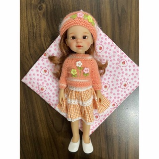 新品　韓国　作家さんハンドメイド　壁掛け人形　リネンワンピース人形　１点販売