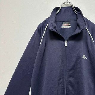 カッパ(Kappa)のkappa トラックジャケット　ジャージ　XL ネイビー　ワンポイントロゴ　古着(ジャージ)