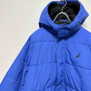 ノーティカ(NAUTICA)のノーティカ　ダウン　メンズ　XL ジャケット　青　ブルー　ワンポイントロゴ　古着(ダウンジャケット)